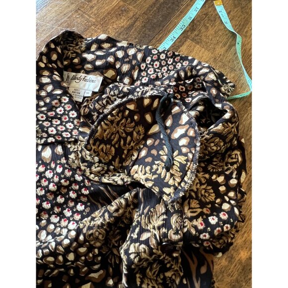 Vintage 90's Liberty Fashions Rayon Short Sleeve Maxi Length Dress Size XL - Picture 7 of 9